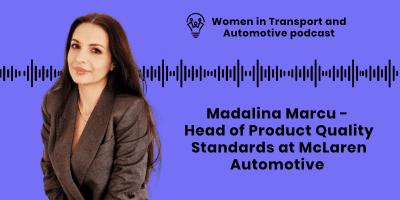 Madalina Marcu - McLaren Automotive - Women in Transport and Automotive podcast cover page